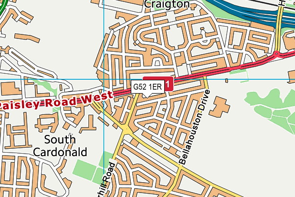 G52 1ER map - OS VectorMap District (Ordnance Survey)