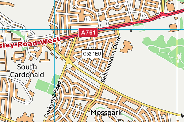 G52 1EU map - OS VectorMap District (Ordnance Survey)