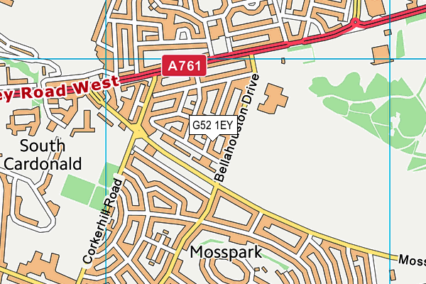 G52 1EY map - OS VectorMap District (Ordnance Survey)