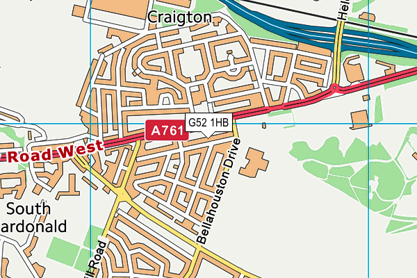 G52 1HB map - OS VectorMap District (Ordnance Survey)