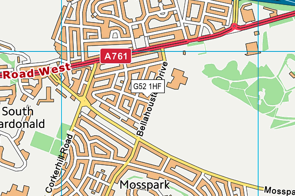 G52 1HF map - OS VectorMap District (Ordnance Survey)