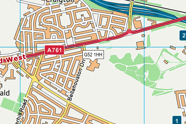 G52 1HH map - OS VectorMap District (Ordnance Survey)