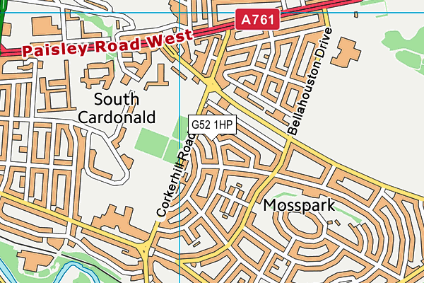 G52 1HP map - OS VectorMap District (Ordnance Survey)