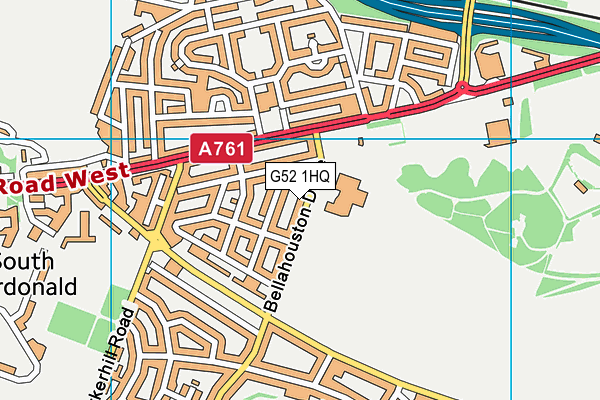 G52 1HQ map - OS VectorMap District (Ordnance Survey)