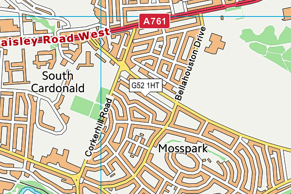 G52 1HT map - OS VectorMap District (Ordnance Survey)