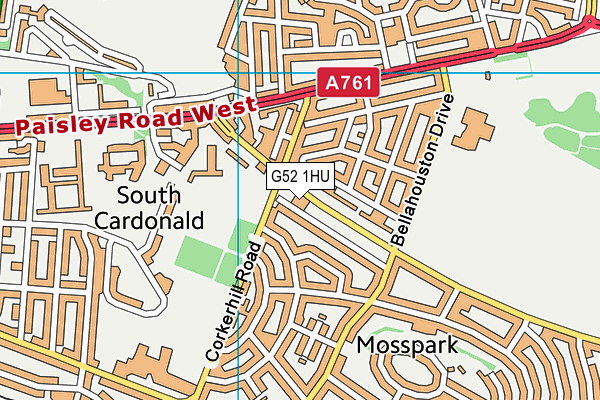 G52 1HU map - OS VectorMap District (Ordnance Survey)