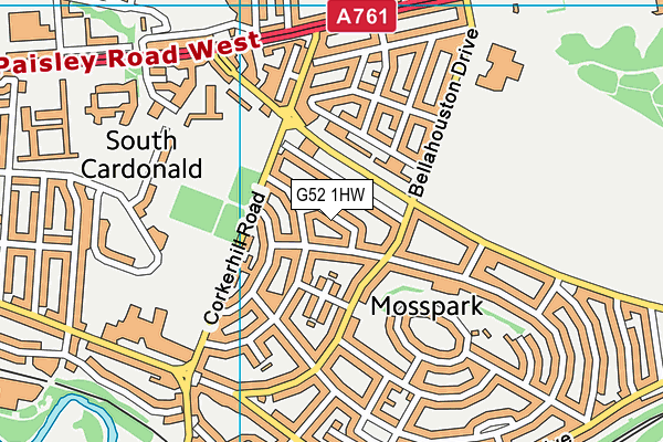 G52 1HW map - OS VectorMap District (Ordnance Survey)