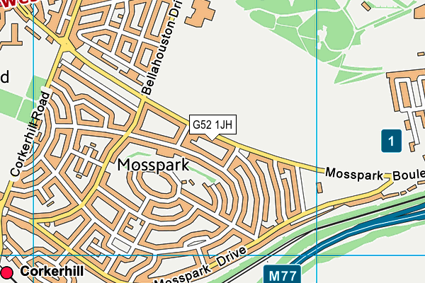 G52 1JH map - OS VectorMap District (Ordnance Survey)