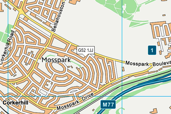 G52 1JJ map - OS VectorMap District (Ordnance Survey)