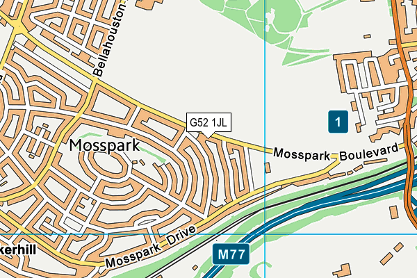 G52 1JL map - OS VectorMap District (Ordnance Survey)