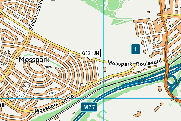 G52 1JN map - OS VectorMap District (Ordnance Survey)