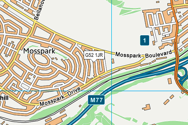 G52 1JR map - OS VectorMap District (Ordnance Survey)