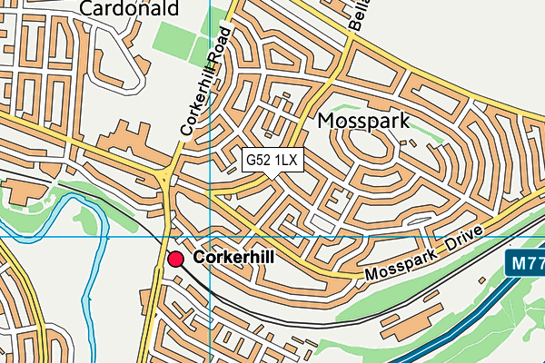 G52 1LX map - OS VectorMap District (Ordnance Survey)