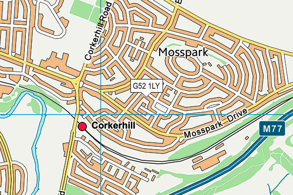 G52 1LY map - OS VectorMap District (Ordnance Survey)