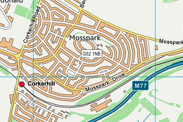 G52 1NB map - OS VectorMap District (Ordnance Survey)