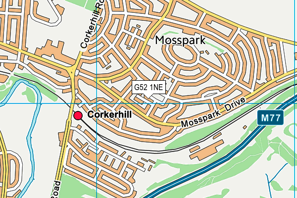 G52 1NE map - OS VectorMap District (Ordnance Survey)