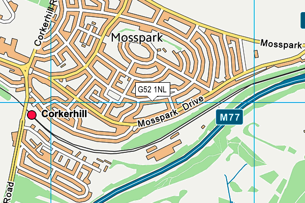 G52 1NL map - OS VectorMap District (Ordnance Survey)