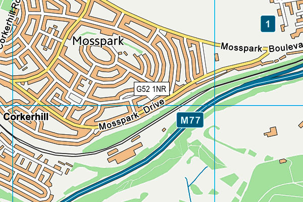 G52 1NR map - OS VectorMap District (Ordnance Survey)