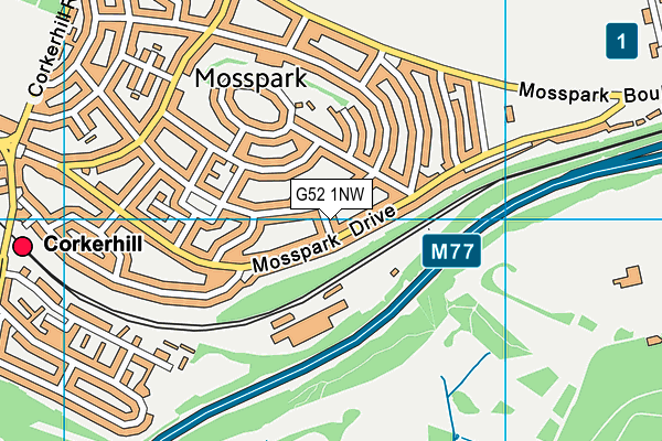 G52 1NW map - OS VectorMap District (Ordnance Survey)