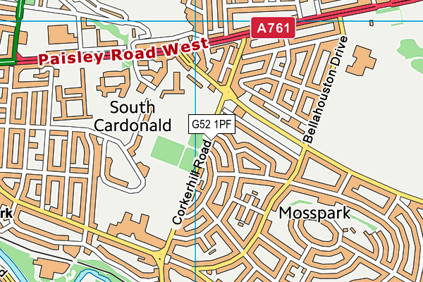 G52 1PF map - OS VectorMap District (Ordnance Survey)