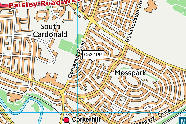 G52 1PP map - OS VectorMap District (Ordnance Survey)