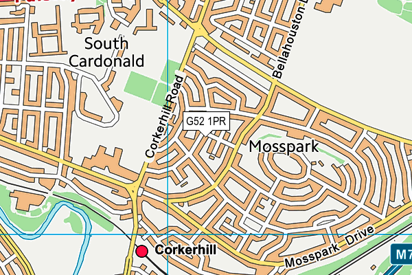 G52 1PR map - OS VectorMap District (Ordnance Survey)