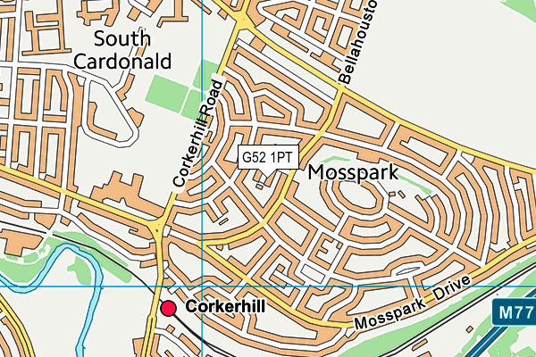 G52 1PT map - OS VectorMap District (Ordnance Survey)