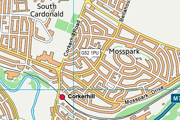 G52 1PU map - OS VectorMap District (Ordnance Survey)