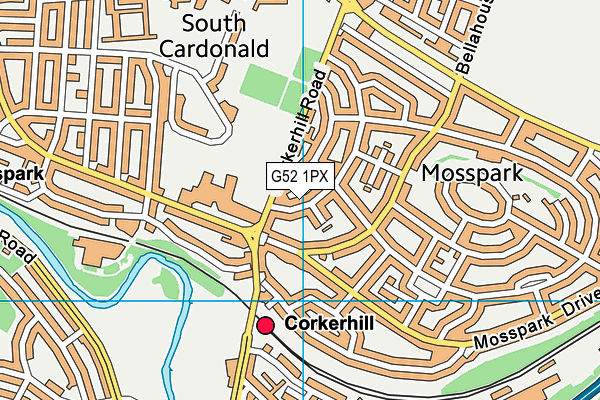 G52 1PX map - OS VectorMap District (Ordnance Survey)