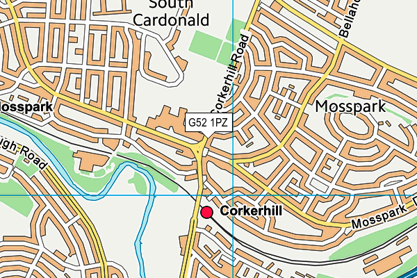 G52 1PZ map - OS VectorMap District (Ordnance Survey)