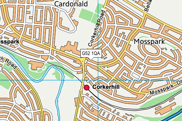 G52 1QA map - OS VectorMap District (Ordnance Survey)