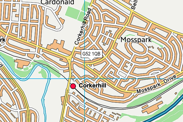 G52 1QB map - OS VectorMap District (Ordnance Survey)