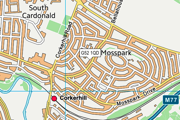 G52 1QD map - OS VectorMap District (Ordnance Survey)