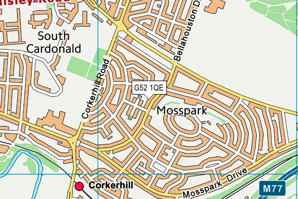 G52 1QE map - OS VectorMap District (Ordnance Survey)