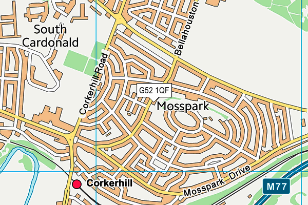 G52 1QF map - OS VectorMap District (Ordnance Survey)