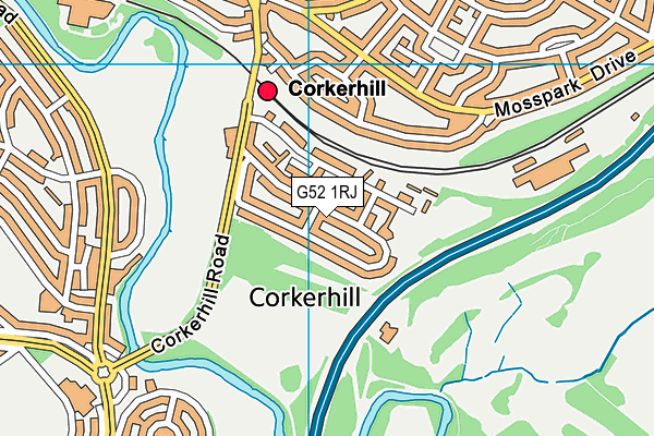 G52 1RJ map - OS VectorMap District (Ordnance Survey)