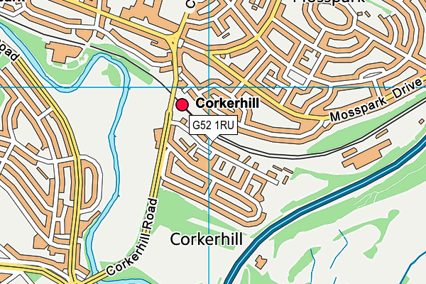 G52 1RU map - OS VectorMap District (Ordnance Survey)