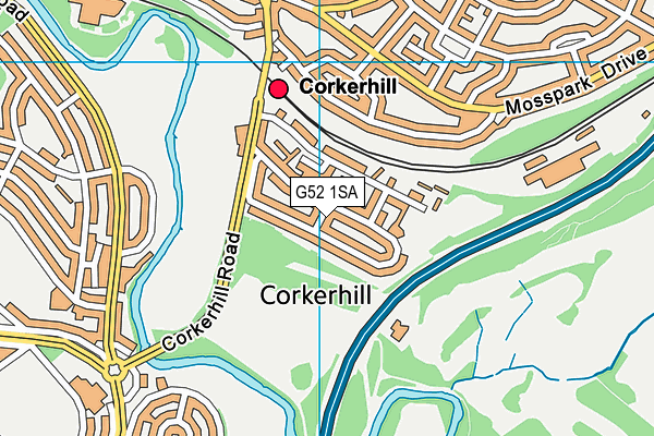 G52 1SA map - OS VectorMap District (Ordnance Survey)