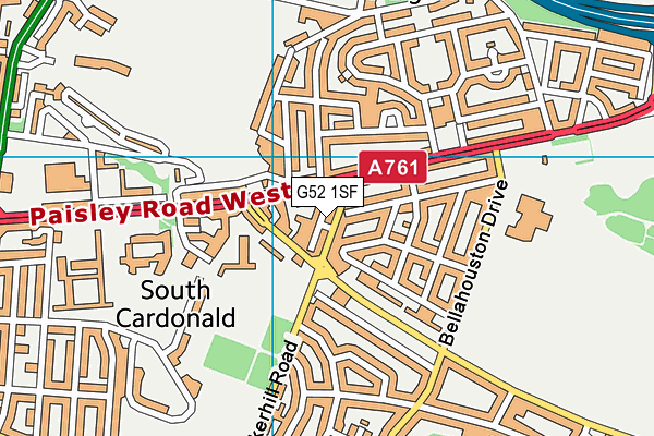 G52 1SF map - OS VectorMap District (Ordnance Survey)