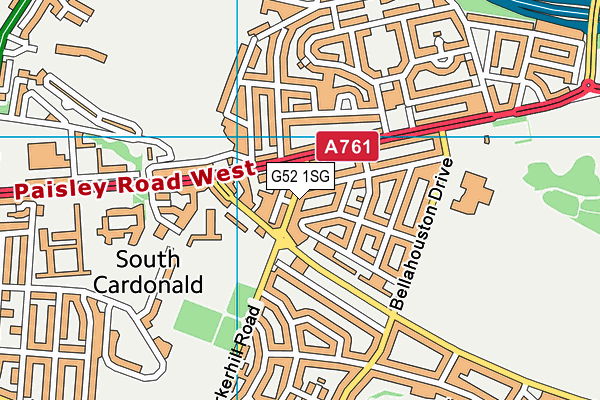 G52 1SG map - OS VectorMap District (Ordnance Survey)