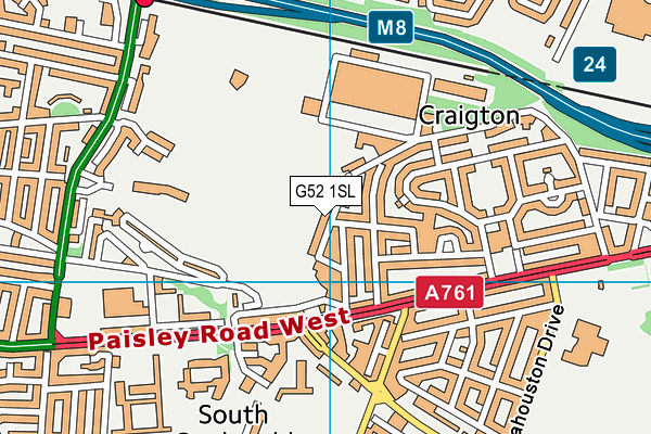 G52 1SL map - OS VectorMap District (Ordnance Survey)