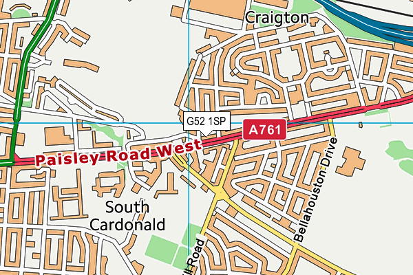 G52 1SP map - OS VectorMap District (Ordnance Survey)