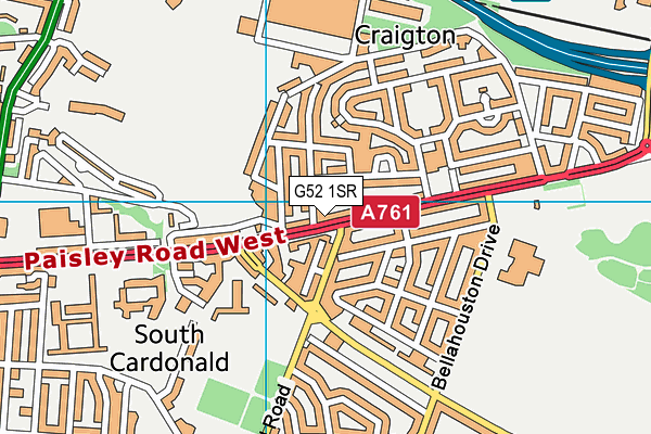 G52 1SR map - OS VectorMap District (Ordnance Survey)