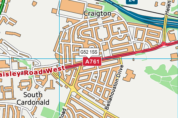 G52 1SS map - OS VectorMap District (Ordnance Survey)