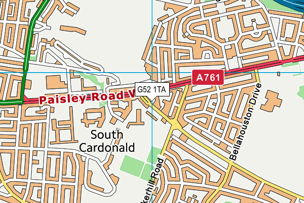 G52 1TA map - OS VectorMap District (Ordnance Survey)