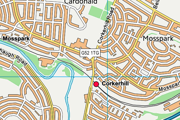 G52 1TG map - OS VectorMap District (Ordnance Survey)