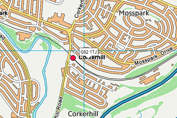 G52 1TJ map - OS VectorMap District (Ordnance Survey)