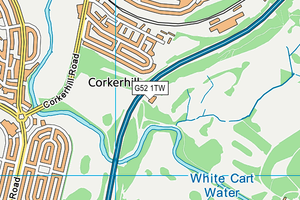 G52 1TW map - OS VectorMap District (Ordnance Survey)