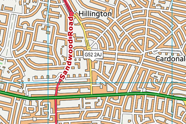 G52 2AJ map - OS VectorMap District (Ordnance Survey)