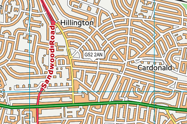 G52 2AN map - OS VectorMap District (Ordnance Survey)